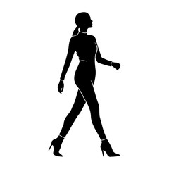 Elegant Woman Fashion Silhouette Walking Confidently
