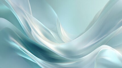 Fototapeta premium Abstract silk background, flowing satin fabric waves in soft pastel blue and white, elegant textile texture for luxury design