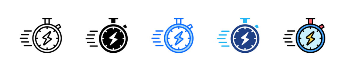 Fast Reaction Icon Set Multiple Style Collection