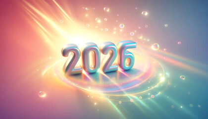New Year 2026 Rainbow Glow