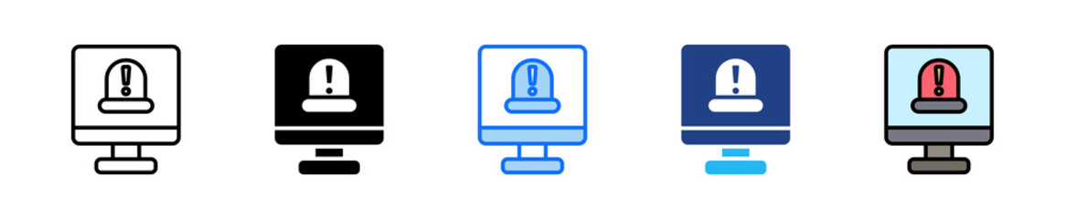 Alert System Icon Set Multiple Style Collection
