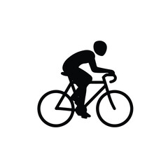 Obraz premium Silhouette of a cyclist on a road bicycle, ready for a race or recreational ride