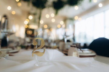 Wedding reception table number 2 decoration
