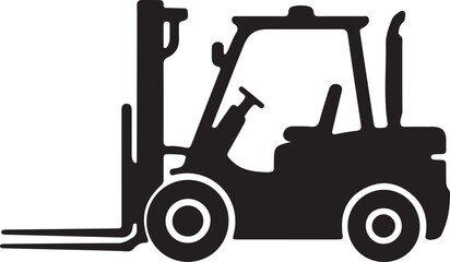 forklift silhouette design vector art illustration