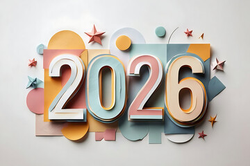 New Year 2026 Paper Cut Craft Style