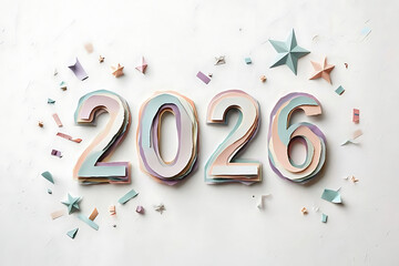 New Year 2026 Paper Cut Craft Style