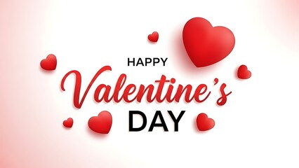 Valentine s day greeting with red hearts and text