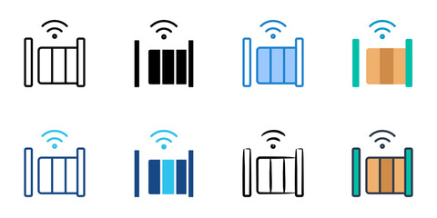 Smart gate icons set multiple style vector collection. 
