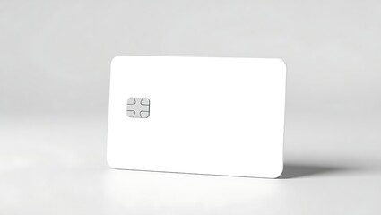 Generative AI creating a minimalist and sleek white card with embedded chip for digital transactions