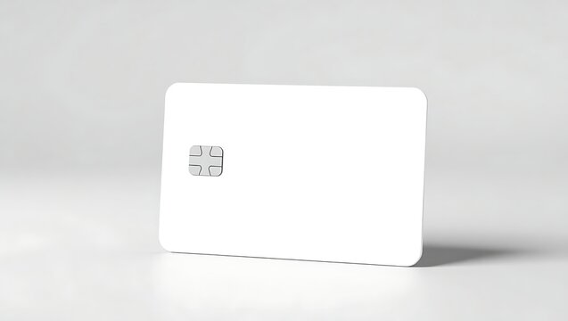 Generative AI creating a minimalist and sleek white card with embedded chip for digital transactions - Powered by Adobe
