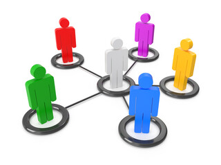 Interconnected Human Figures in a Network