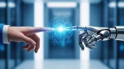 Human and robot connecting through digital network