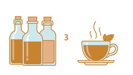 Herbal and Traditional Medicine Flat Vector Set with Four Aligned Panels