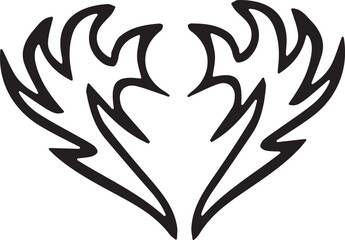 Vector isolated illustration cybersigilism, neo tribal gothic style tattoo.