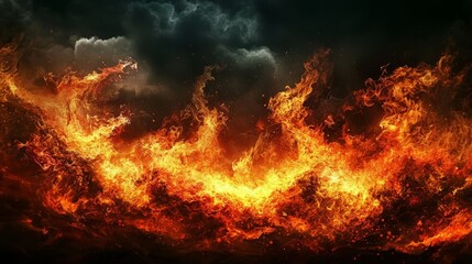 Striking visualization of abstract flames in warm color gradients.