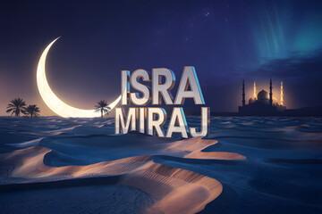 Isra and miraj night in the desert
