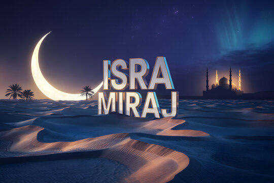 Isra and miraj night in the desert