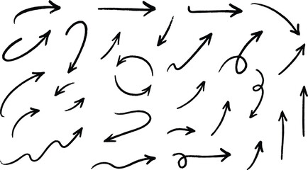 Collection of various arrows pointing in different directions
