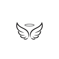 Minimalist Angel Wings and Halo Illustration for Spiritual Concepts.