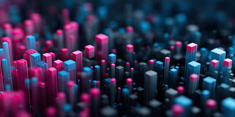 Fototapeta premium Abstract digital background. Can be used for technological processes, neural networks and AI, digital storages, sound and graphic forms, science, education, etc.