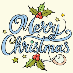  Merry Christmas Sign Icon  Vector Illustration And Typography Design
