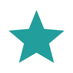 Obraz premium Teal star icon on white background