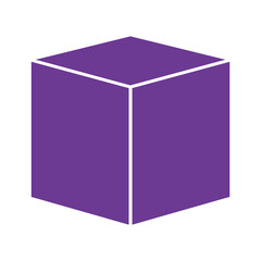 Purple 3D Cube Illustration