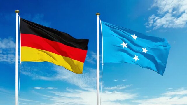 ドイツの国旗とミクロネシア連邦の国旗(Germany flag & Micronesia flag.)
