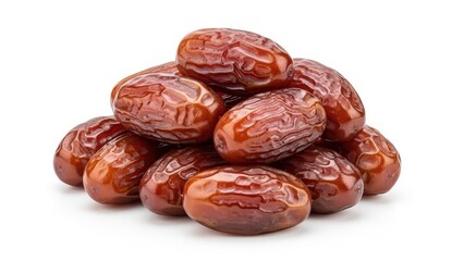 Fototapeta premium Pile of Dried Dates Isolated on White Background
