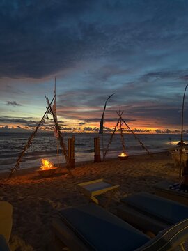 Spectacular Tropical Sunset Over the Ocean