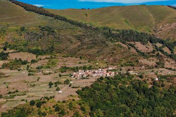 Small Mountain Village And Terraced