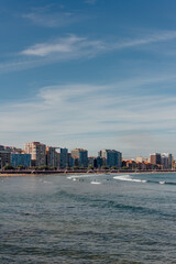 Vertical View of San Lorenzo Beach and Skyline, Gij&oacute;n, Spain