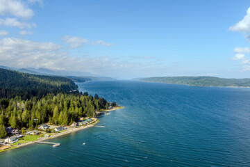 Obraz premium Aerial view of the Puget Sound in August