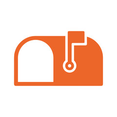 Orange oven icon with thermometer