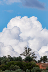 Majestic Cumulus Cloudscape Over Alhambra Countryside