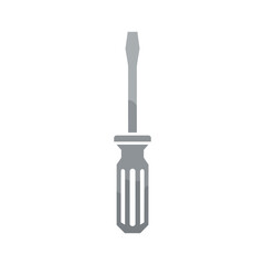 Gray flat screwdriver icon on white background