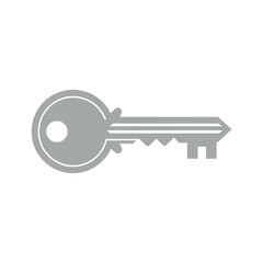 Gray key icon on white background