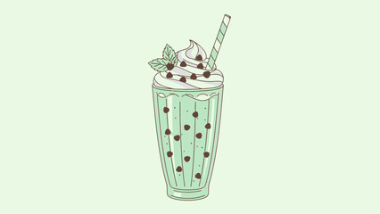 Mint Chocolate Milkshake with Whipped Cream.