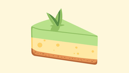 Slice of Green Topped Creamy Cake.