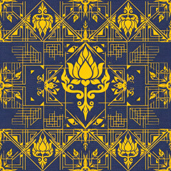 seamless geometric pattern Thai design
