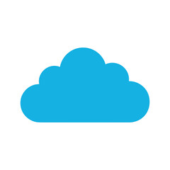 Blue cloud icon on white background