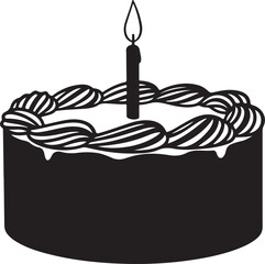 Fototapeta premium Birthday Cake & Dessert Icons Set – Black Silhouette Cake Vector Bundle for Party, Bakery & Celebration Designs