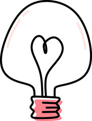 Cute Lamp Heart Illustration