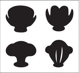 Abstract Organic Shell Silhouettes Vector Collection for Graphic Design Projects. Modern Minimalist Decorative Elements with Clean Lines and Transparent Background Potential