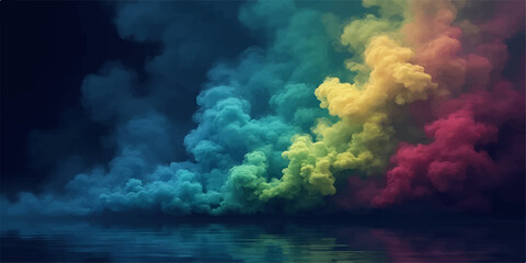 Smoke rising over beach under cloudy sky