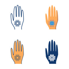 Fototapeta premium Implantable chip icon set
