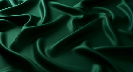 Obraz premium Emerald Green Satin Fabric Texture Background
