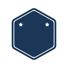 Navy blue hexagon with stars