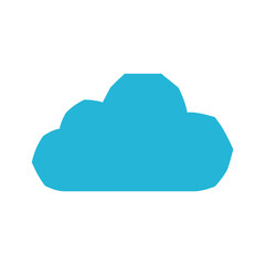 Blue cloud icon on white background
