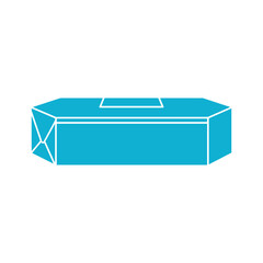 Blue rectangular box with white outline